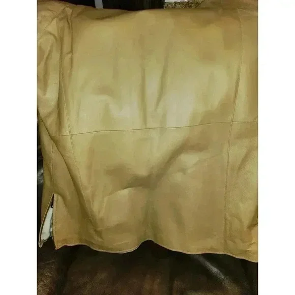 Fitzwright 2XL Tan Leather Jacket with Faux Fur Lining - Picture 4 of 8